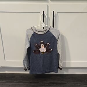 Kids Blue and Gray Turkey Football Shirt